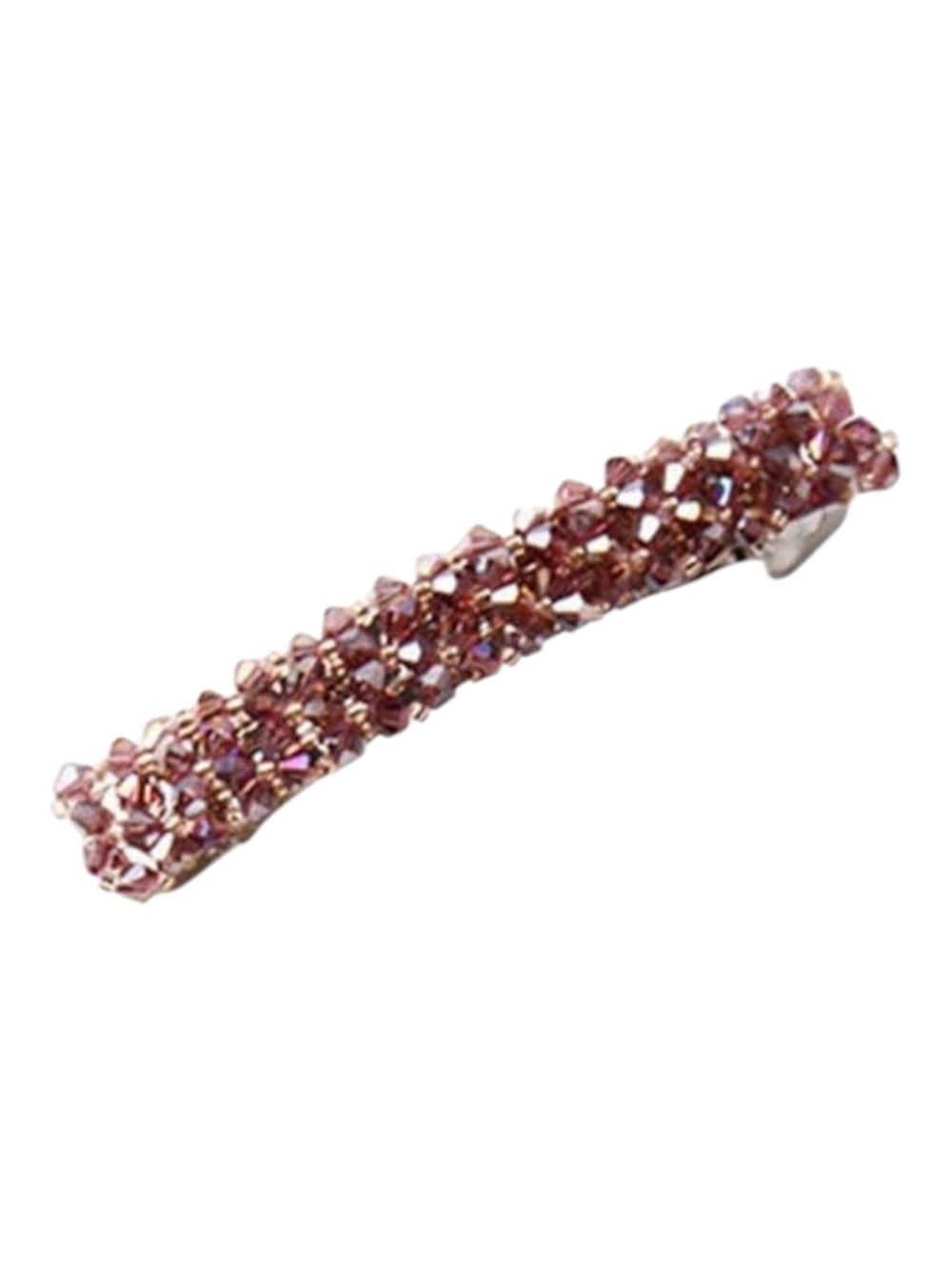 🆕 Rhinestone Barrettes Metal Hair  Clips Mauve/Liliac